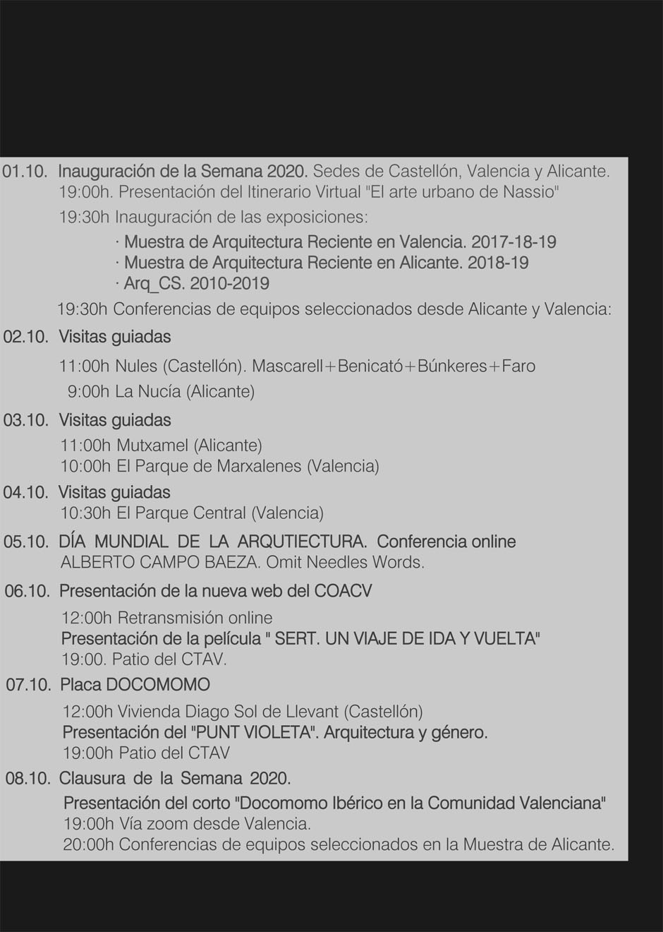 Semana arq ComunidadValenciana 2