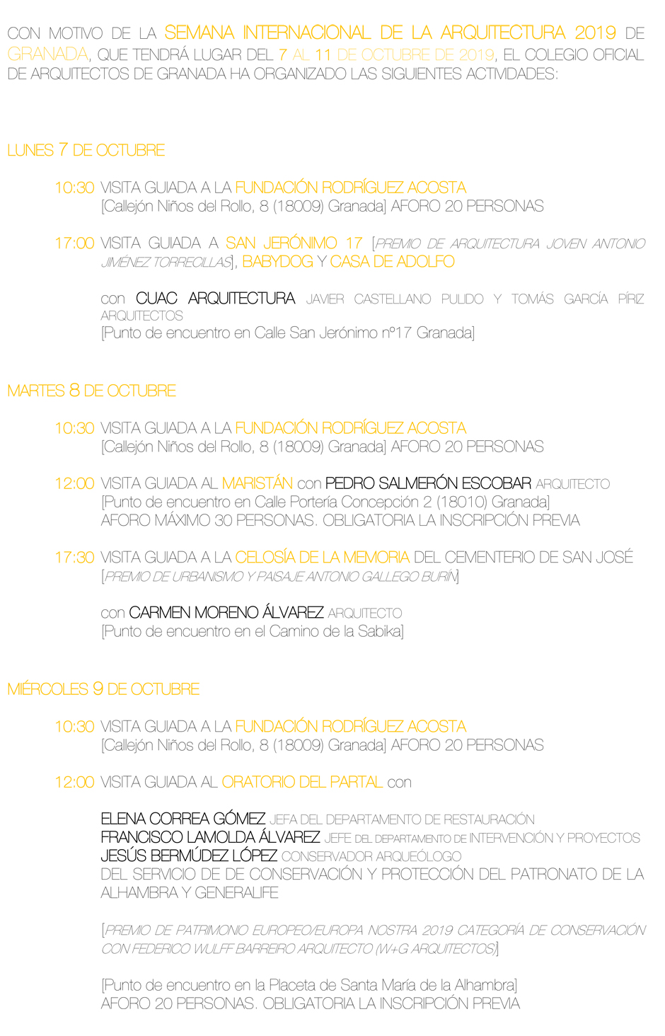 COAGR PROGRAMA SEMANA INTERNACIONAL DE LA ARQUITECTURA 2019 1 copia