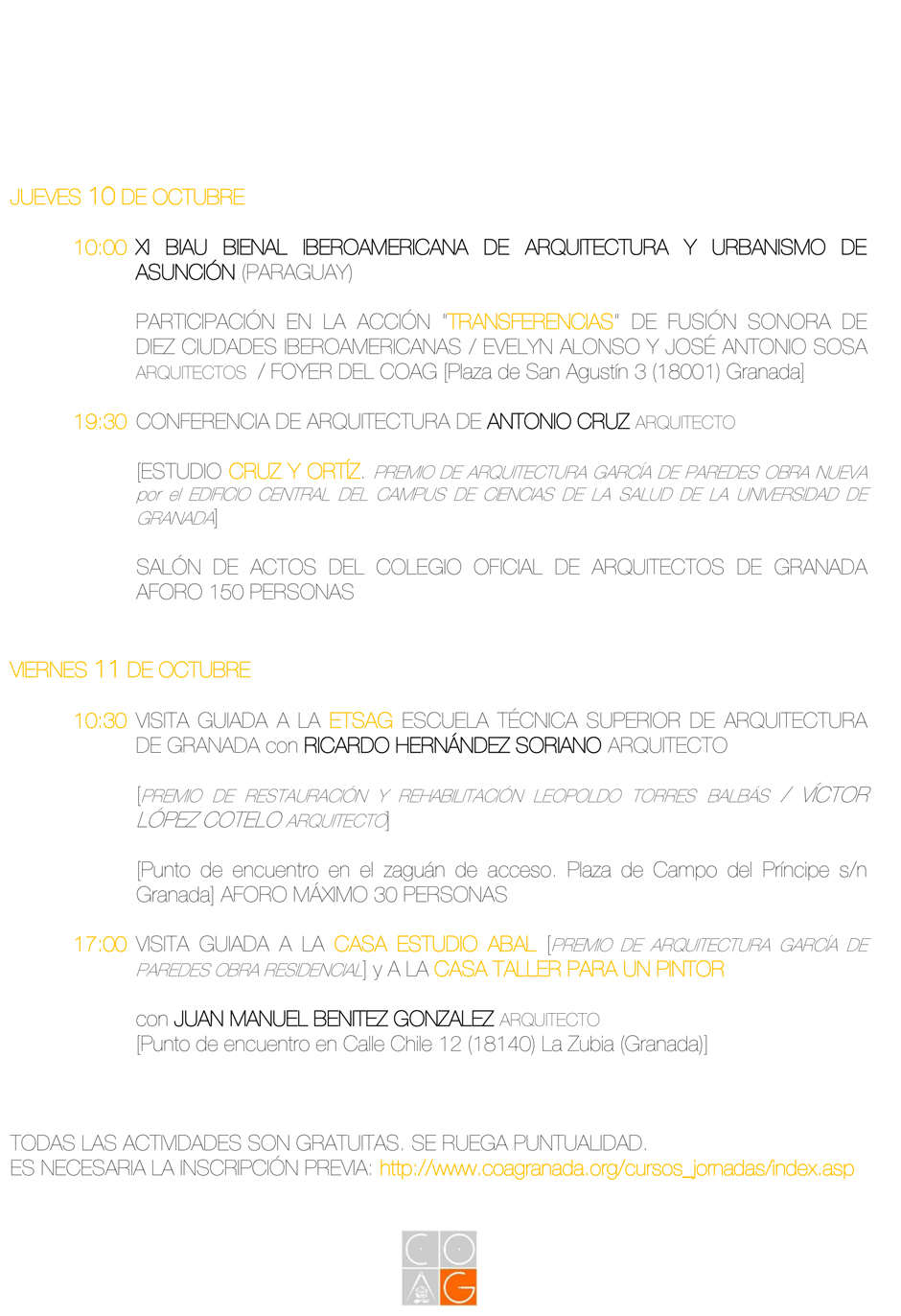 COAGR PROGRAMA SEMANA INTERNACIONAL DE LA ARQUITECTURA 2019 2 copia