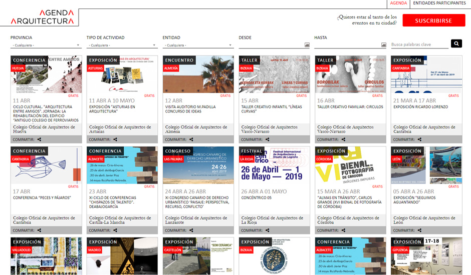 agenda pantalla web